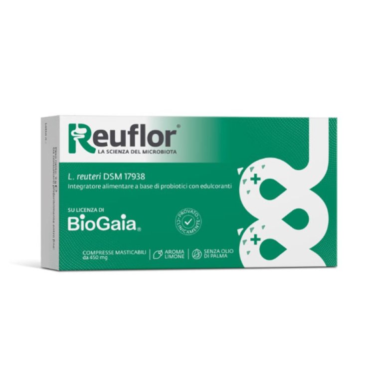 Reuflor - Integratore per l'equilibrio della flora intestinale - 20 compresse masticabili