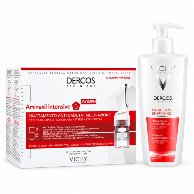 Bundle Dercos Aminexil Donna - Fiale anticaduta + Shampoo energizzante