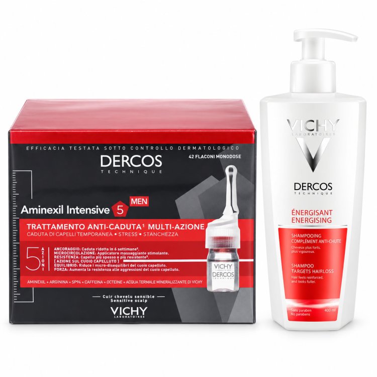 Bundle Dercos Aminexil Uomo - Fiale anticaduta + Shampoo energizzante Bundle Dercos Aminexil Uomo - Fiale anticaduta + Shampoo energizzante