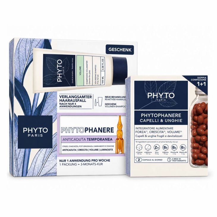 Bundle Phytophanere Caduta Temporanea Capelli - Integratore + fiale + shampoo omaggio