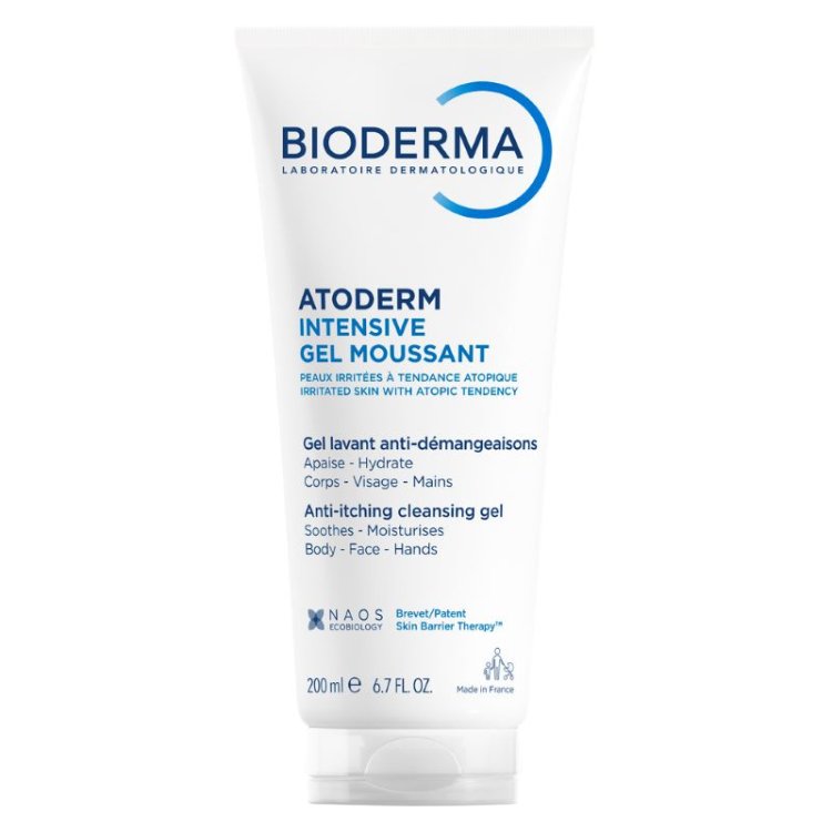 Bioderma Atoderm Intensive Gel Moussant - Detergente quotidiano per pelle molto secca e atopica - 200 ml