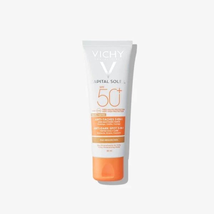 Ideal Soleil Trattamento antimacchie colorato 3 in 1 SPF 50+ - Protezione solare molto alta - 50 ml