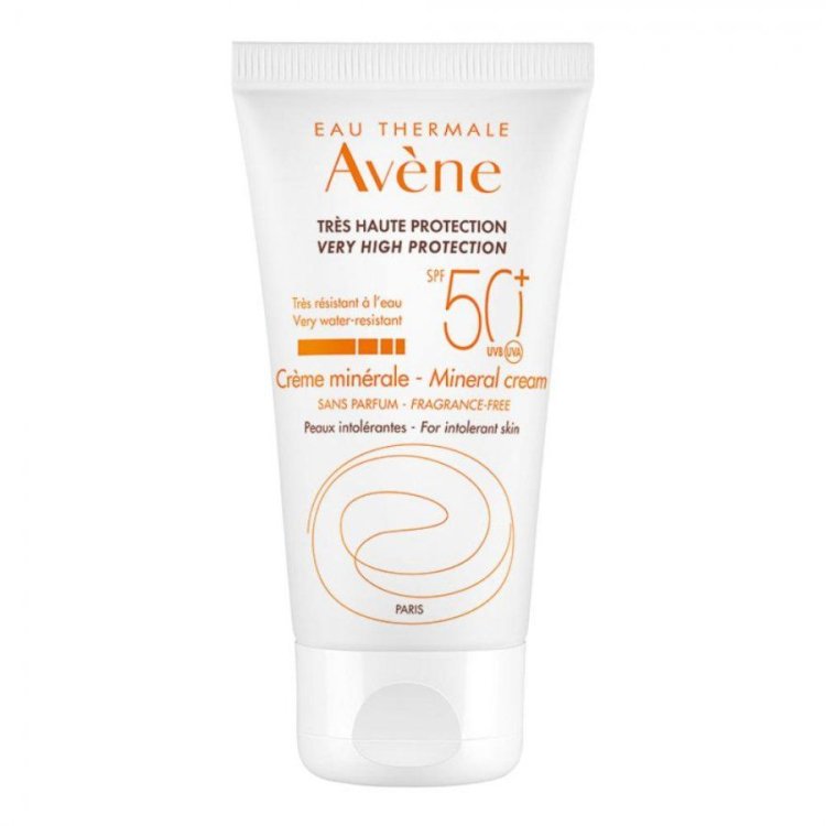 Eau Thermale Avene Crema Schermo Minerale SPF 50+ - Protezione Solare Molto Alta per pelli intolleranti - 50 ml