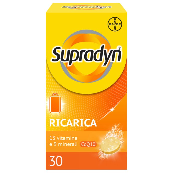 Supradyn Ricarica - Integratore alimentare energetico a base di vitamine e minerali - 30 compresse effervescenti