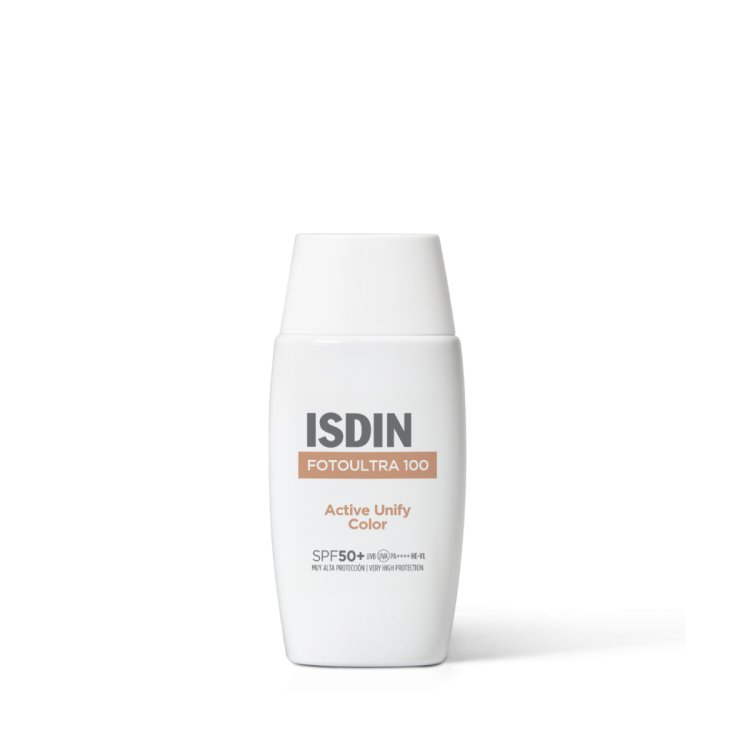 Isdin Fotoultra 100 Active Unify Color SPF50+ - Protezione solare viso depigmentante e uniformante - 50 ml