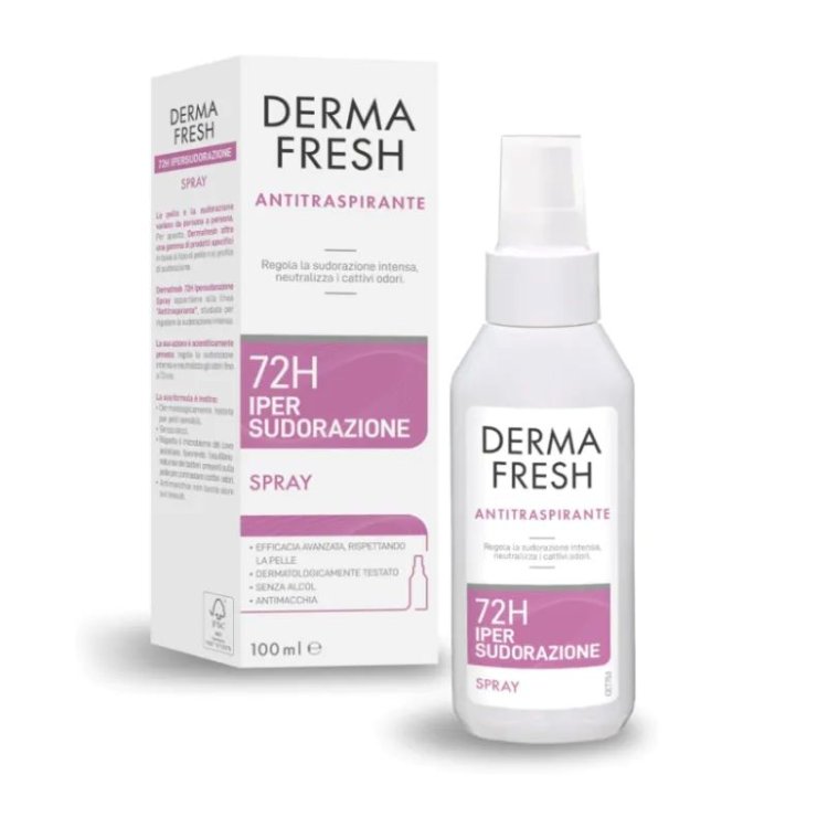 Dermafresh Deo 72h Ipersudorazione Spray - Deodorante antitraspirante per sudorazione intensa - 100 ml