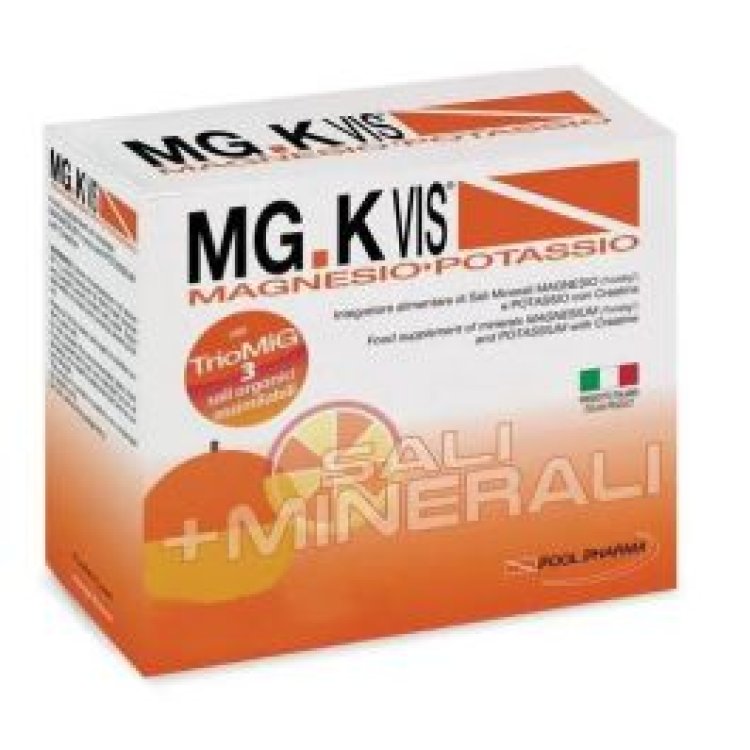 Mgk Vis Magnesio Potassio - Integratore alimentare per stanchezza fisica - Gusto arancia - 45 bustine
