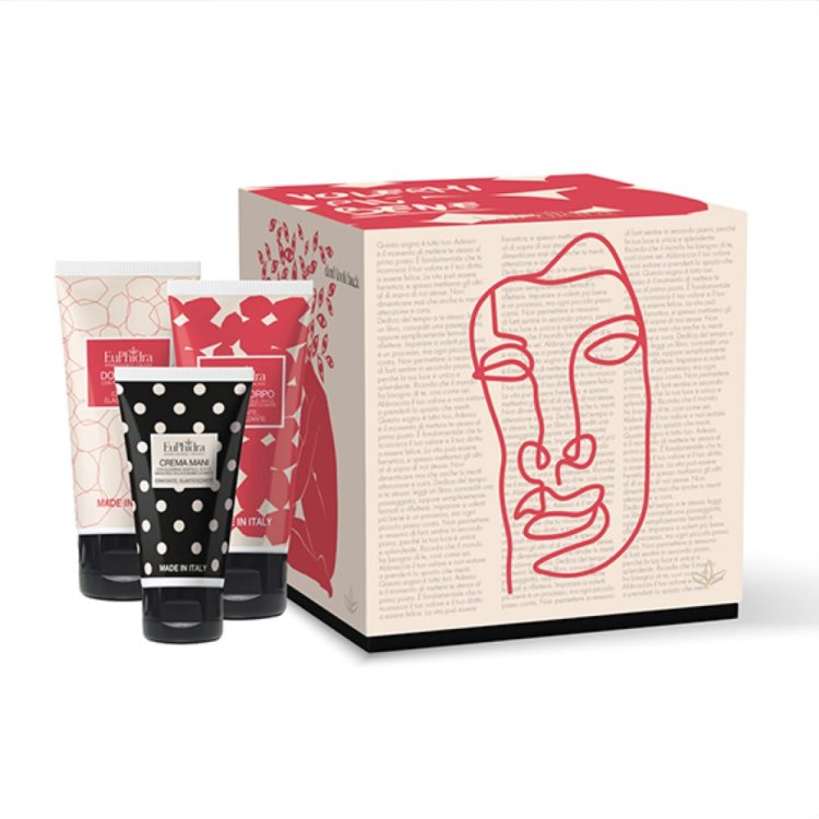Euphidra Cofanetto di Natale Volermi Più Bene - Doccia gel idratante 100 ml + Crema corpo idratante 100 ml + Crema mani idratante 50 ml