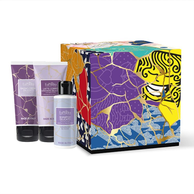 Euphidra Cofanetto di Natale Che Tutti I Tuoi Sogni si Avverino - Bagno crema delicato 100 ml + Shampoo delicato 100 ml + Latte corpo idratante delicato 100 ml