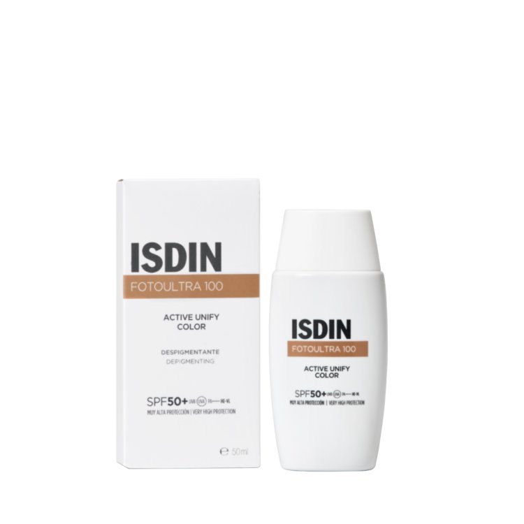 Isdin Fotoultra 100 Active Unify Color SPF50+ - Protezione solare viso depigmentante e uniformante - 50 ml