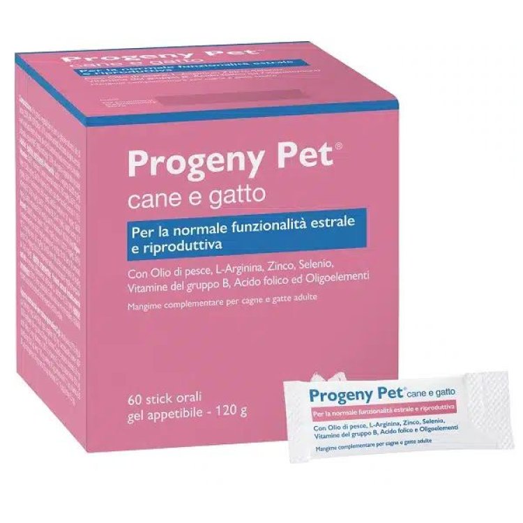 Progeny Pet Integratore Fertilità Cani e Gatti Supporto Estro Riproduzione 60 Stick