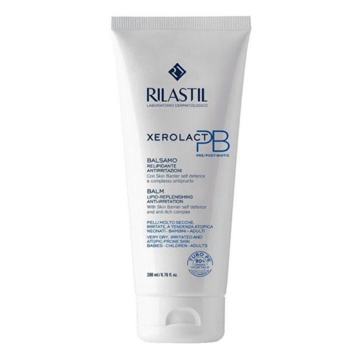 Rilastil Xerolact PB Balsamo Relipidante Antirritazioni - Crema corpo contro il prurito da pelle molto secca - 200 ml