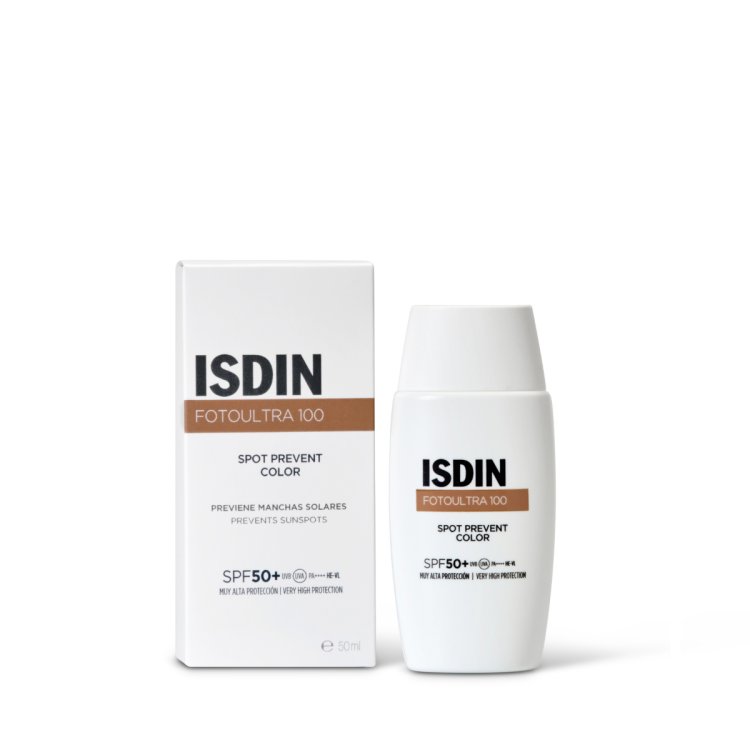 Isdin Fotoultra 100 Spot Prevent Color - Protezione solare viso colorata adatta per prevenire le macchie solari - 50 ml