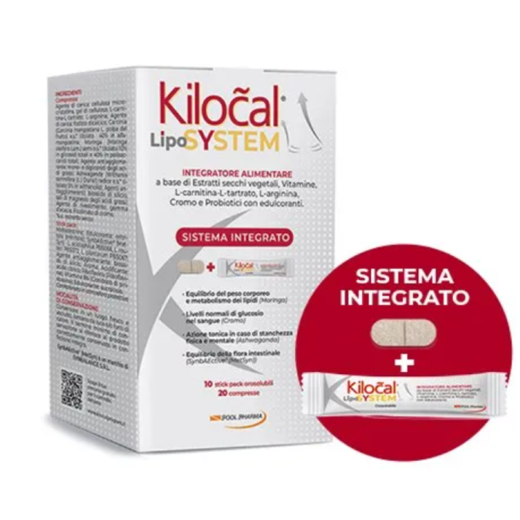 Kilocal Lipo System - Integratore alimentare per l'equilibrio del peso corporeo - 20 compresse + 10 stick orosolubili