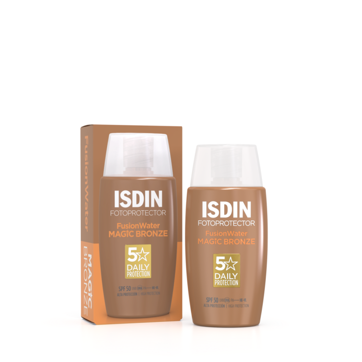 Isdin Fotoprotector Fusion Water Magic Bronze SPF50 - Protezione solare viso colorata ultra leggera - 50 ml