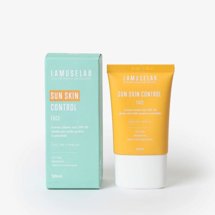 Lamuselab Sun Skin Control Crema Solare Viso SPF50+ Per Pelle Acneica 50ml