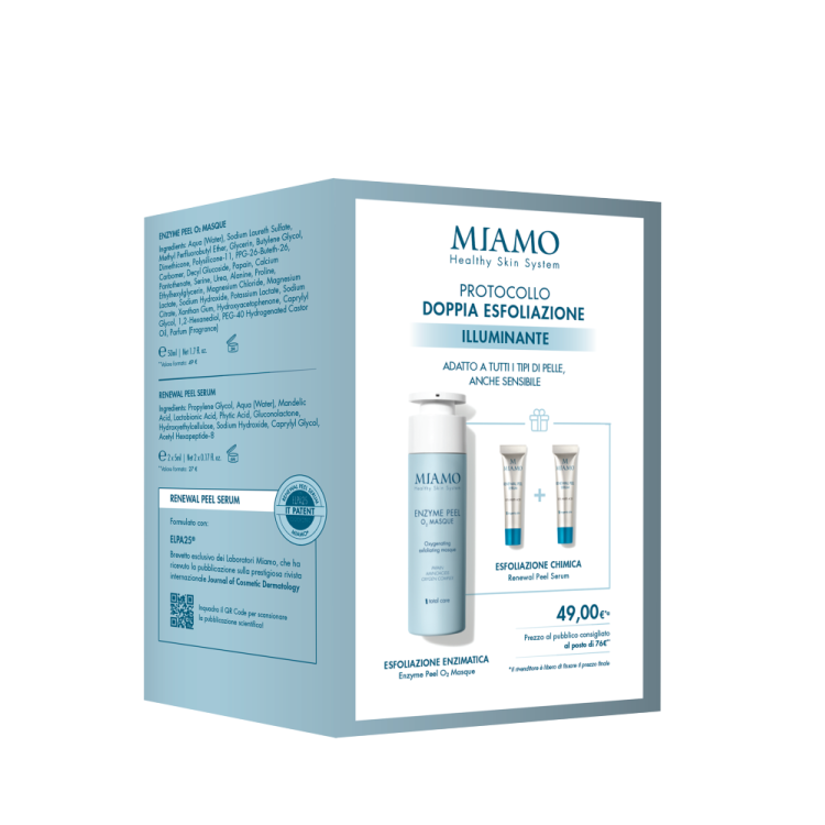 Miamo Cofanetto 2025 Protocollo illuminante - Enzyme peel masque + Renewal peel serum