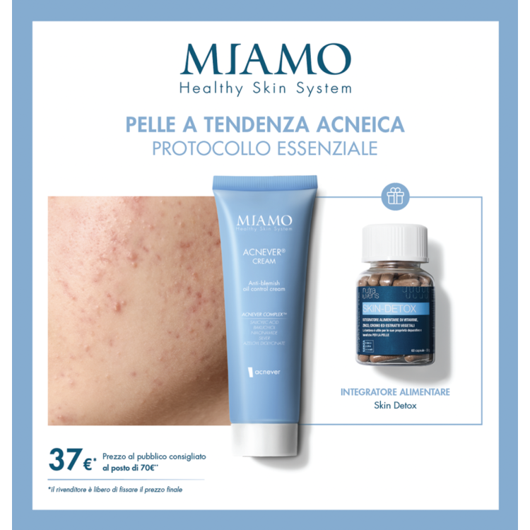Miamo Cofanetto 2025 Protocollo Pelle a Tendenza Acneica - Miamo Acnever Cream 50 ml + Miamo Skin Detox 60 capsule Miamo Cofanetto 2025 Protocollo Pelle a Tendenza Acneica - Miamo Acnever Cream 50 ml + Miamo Skin Detox 60 capsule
