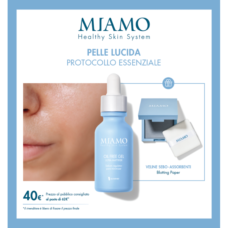Miamo Cofanetto 2025 Protocollo Pelle Lucida - Miamo Oil Free Gel 30 ml + Veline siero assorbenti