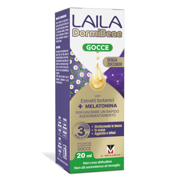Laila DormiBene Gocce - Integratore per favorire un rapido addormentamento - 20 ml Laila DormiBene Gocce - Integratore per favorire un rapido addormentamento - 20 ml