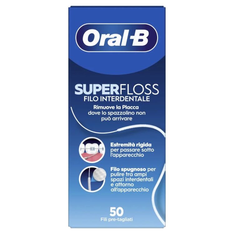 Oral-B Superfloss Filo Interdentale per Apparecchi Ortodontici 50 Pezzi