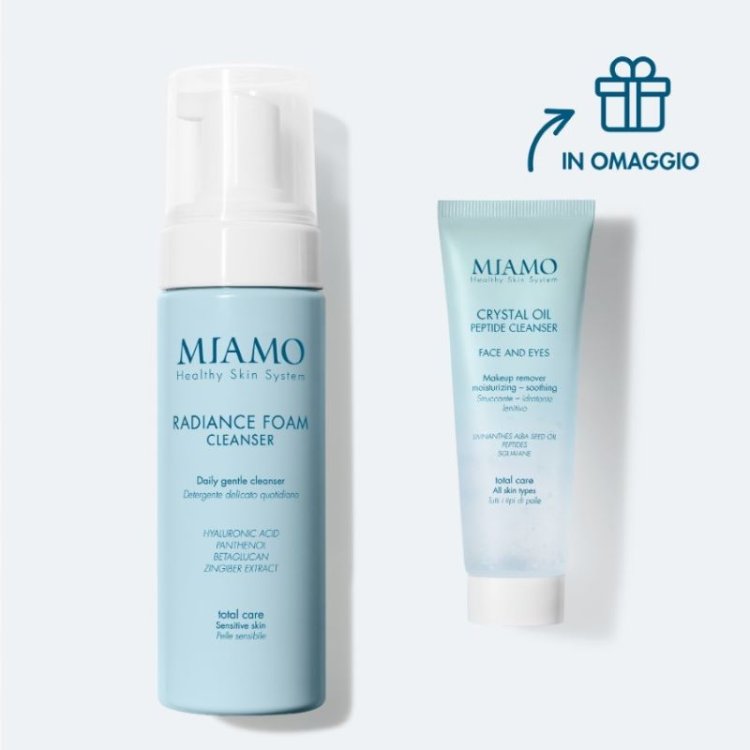 Miamo Doppia Detersione Protocollo Illuminante - Radiance foam cleanser 150 ml + Crystal oil peptide cleanser 50 ml