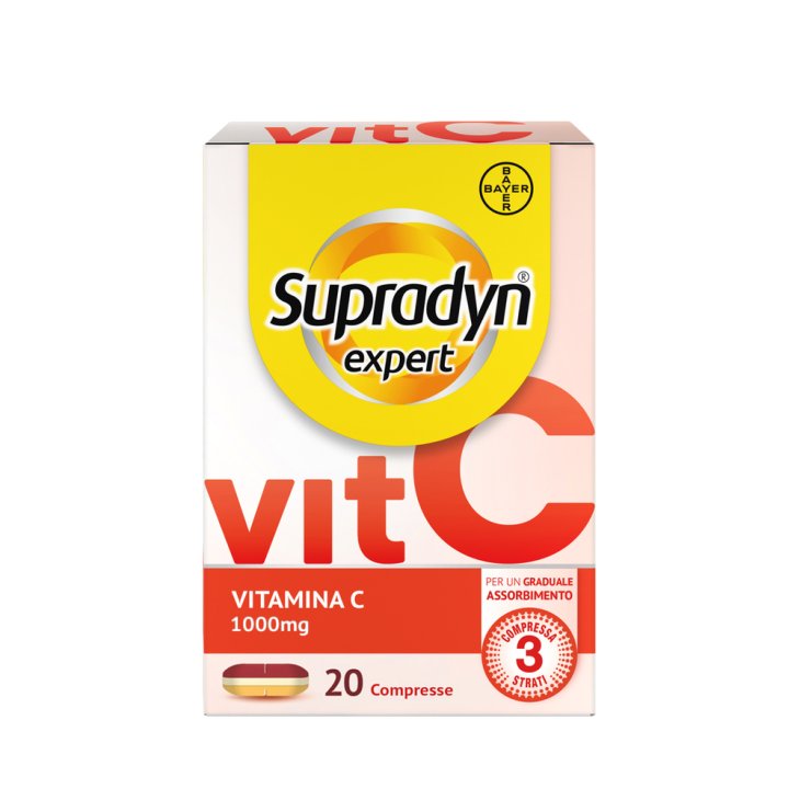 Supradyn Expert Vitamina C - Integratore ad elevato dosaggio di Vitamina C per il sistema immunitario - 20 compresse