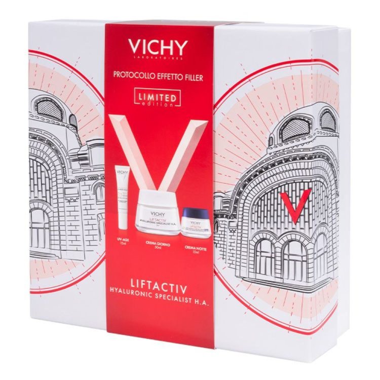 Vichy Cofanetto di Natale 2025 Liftactiv HA - Crema giorno 50 ml + Crema notte 15 ml + UV Age 15 ml