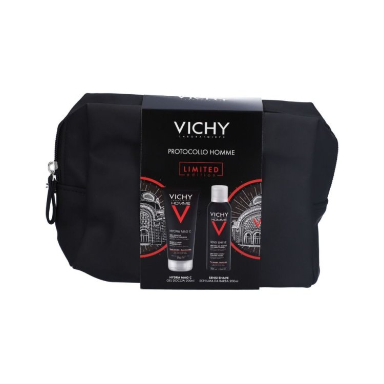 Vichy Cofanetto di Natale 2025 Homme - Gel doccia 200 ml + Schiuma da barba 200 ml + Pochette