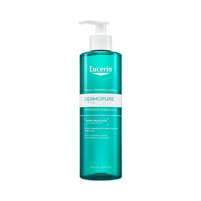 Eucerin Dermopure Clinical Detergente Purificante - Detergente viso e corpo per pelle grassa e acneica - 400 ml