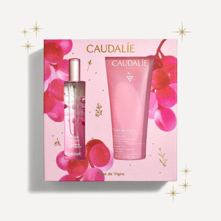 Caudalie Cofanetto di Natale 2025 Rose De Vigne - Acqua profumata 50 ml + Gel doccia 50 ml