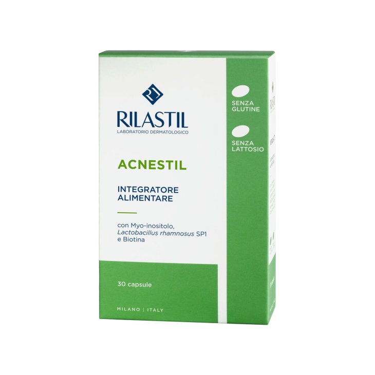 Rilastil Acnestil - Integratore alimentare per l'equilibrio della flora batterica - 30 capsule Rilastil Acnestil - Integratore alimentare per l'equilibrio della flora batterica - 30 capsule