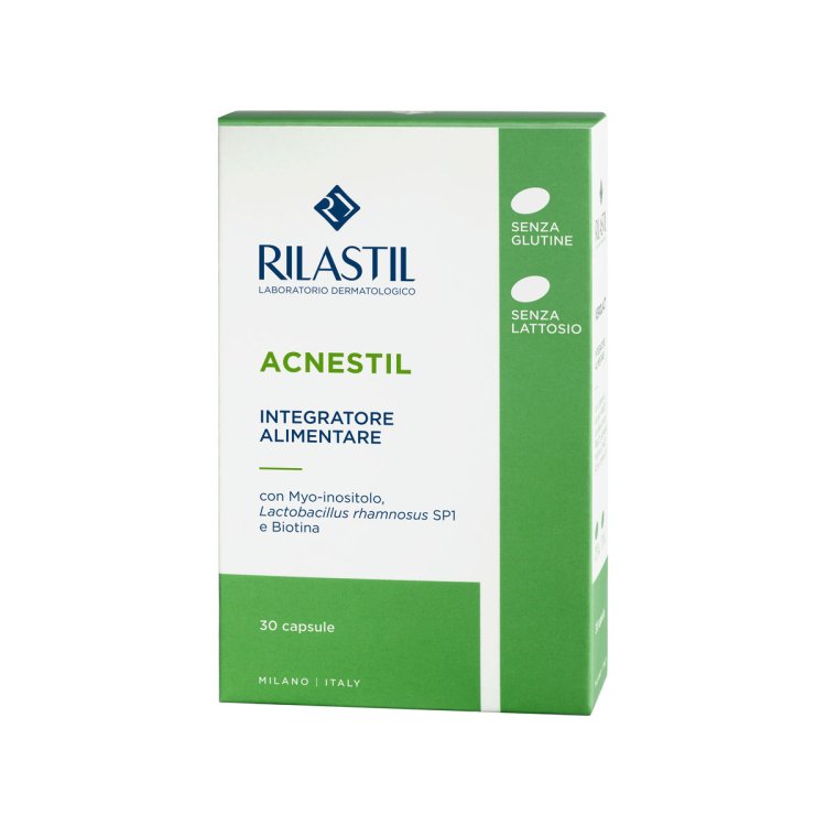 Rilastil Acnestil - Integratore alimentare per l'equilibrio della flora batterica - 30 capsule