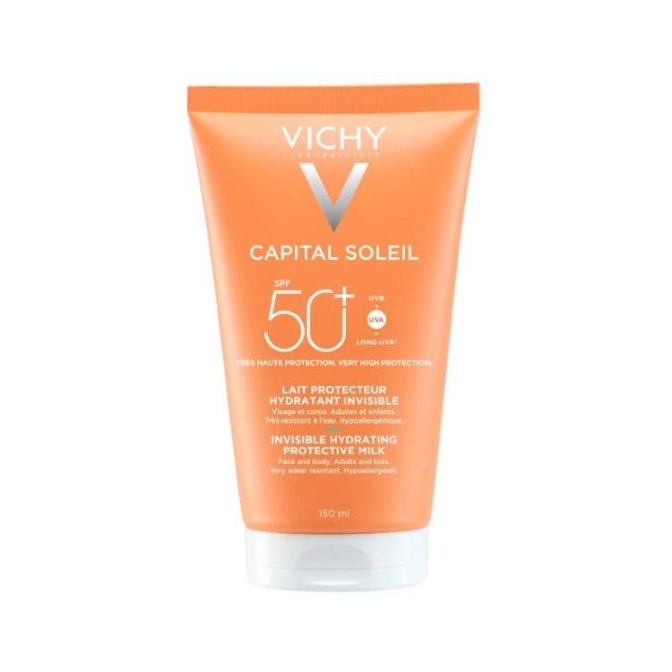 Vichy Capital Soleil Latte Protettivo SPF50+ - Latte solare idratante per adulti e bambini - 150 ml Vichy Capital Soleil Latte Protettivo SPF50+ - Latte solare idratante per adulti e bambini - 150 ml