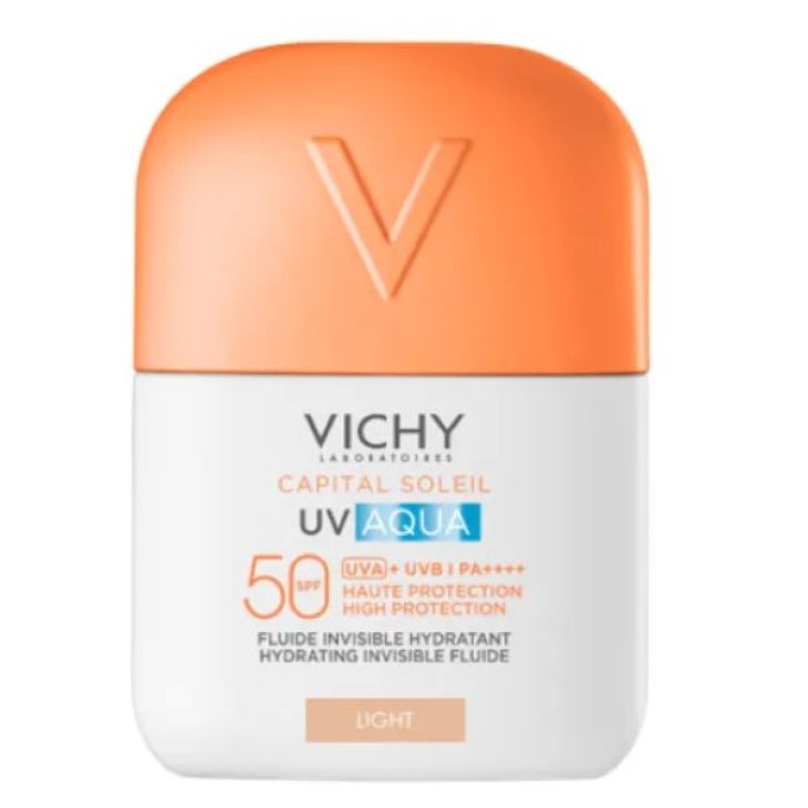 Vichy Capital Soleil Uv Aqua Fluido Idratante Colorato SPF50 - Protezione solare molto alta per il viso - Tonalità chiara - 50 ml Vichy Capital Soleil Uv Aqua Fluido Idratante Colorato SPF50 - Protezione solare molto alta per il viso - Tonalità chiara - 50 ml