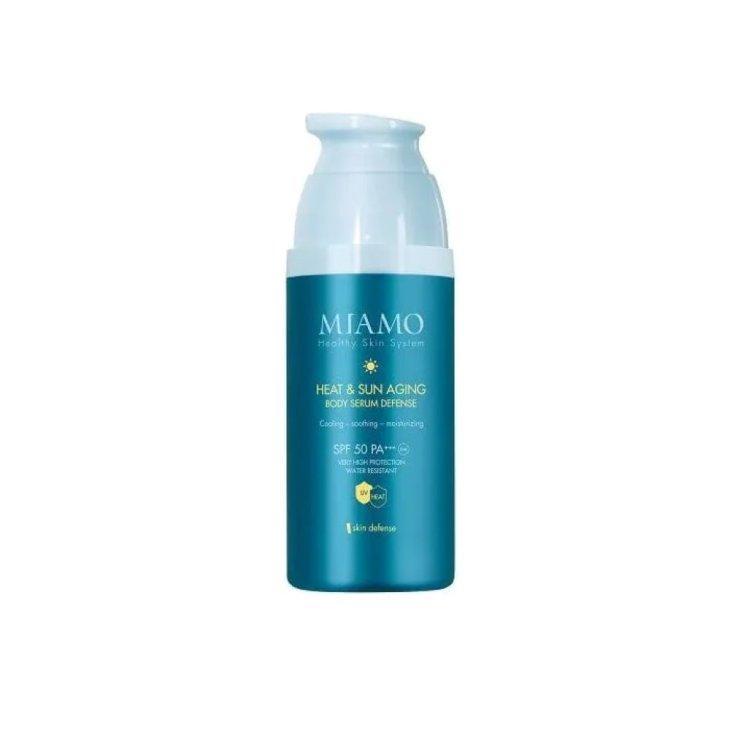 Miamo Heat&Sun Aging Body Serum Defence SPF50+ - Siero solare per il corpo con protezione solare molto alta - 100 ml - Packaging 2026
