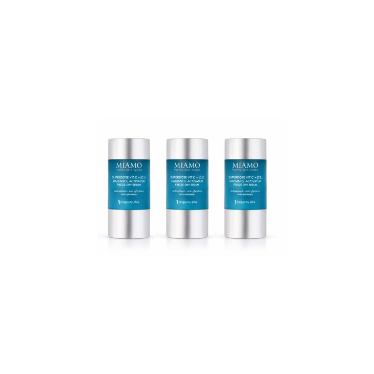 Miamo Superdose Vit C+[C,L] Radiance Activator Freeze Dry Serum - Siero viso alla Vitamina C antiossidante - 3 pezzi trattamento 30 giorni