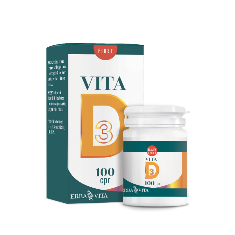 Vita D Erba Vita - Integratore a base di Vitamina D3 per ossa e sistema immunitario - 100 compresse orosolubili