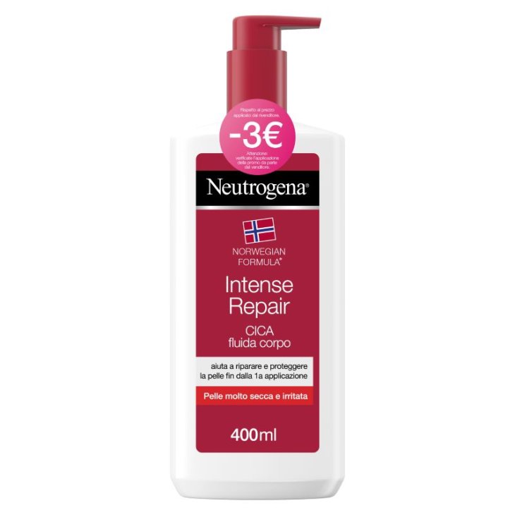 Neutrogena Intense Repair Cica Fluida Corpo - Crema idratante per pelle irritata e secca - 400 ml