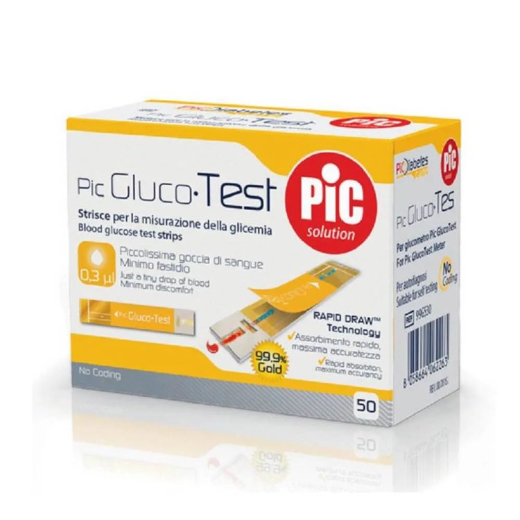 Pic Gluco Test - Strisce reattive per la misurazione della glicemia - 25 Strisce Pic Gluco Test - Strisce reattive per la misurazione della glicemia - 25 Strisce