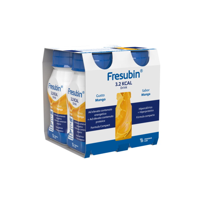 Fresubin 3.2 kcal Drink Mango - Per pazienti malnutriti e con aumentato fabbisogno energetico - 4 flaconi da 125 ml ciascuno Fresubin 3.2 kcal Drink Mango - Per pazienti malnutriti e con aumentato fabbisogno energetico - 4 flaconi da 125 ml ciascuno