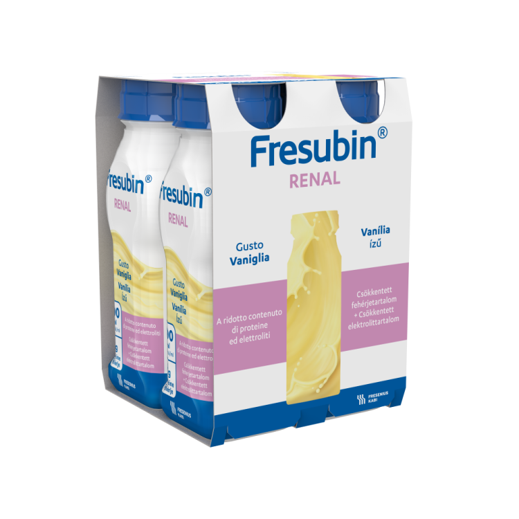 Fresubin Renal Vaniglia - Supplemento nutrizionale per pazienti con malnutrizione e malattia cronica renale - 4 flaconi da 200 ml ciascuno