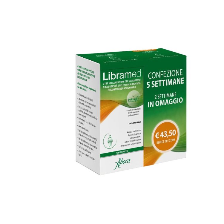 Libramed - Per il trattamento di sovrappeso ed obesità - Confezione trattamento per 5 settimane - 138 + 84 compresse Libramed - Per il trattamento di sovrappeso ed obesità - Confezione trattamento per 5 settimane - 138 + 84 compresse