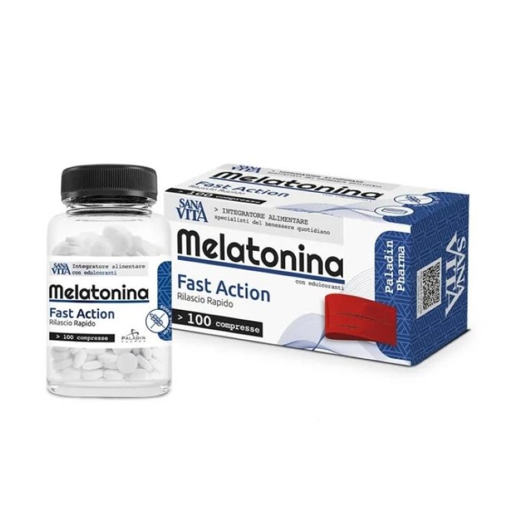 Sanavita Melatonina Fast Action - Integratore alimentare per il riposo notturno - 100 compresse