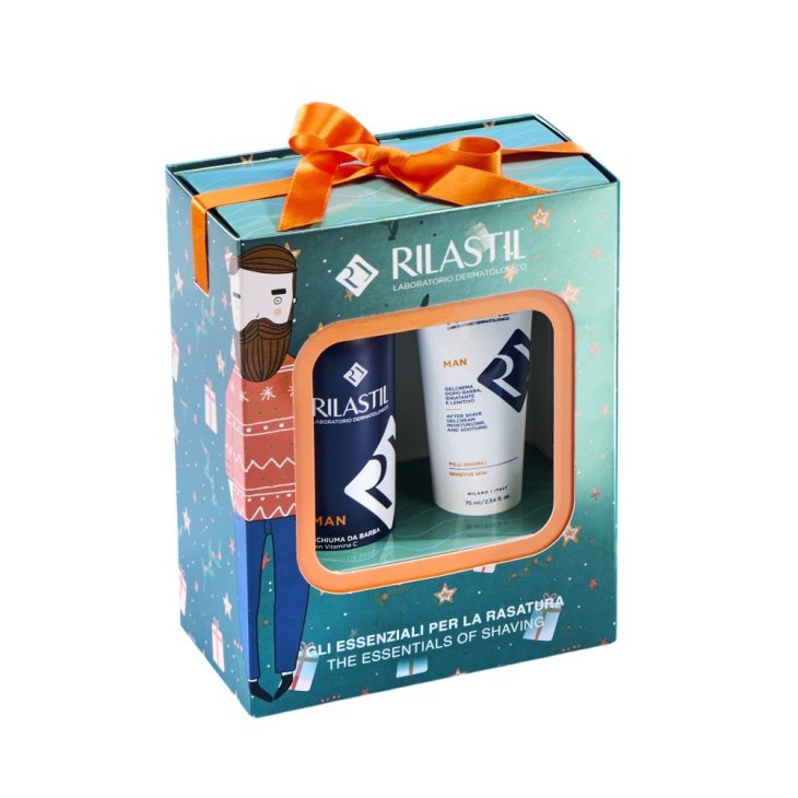 Rilastil Cofanetto di Natale Man - Rituale rasatura - Schiuma da barba + Gel crema dopobarba