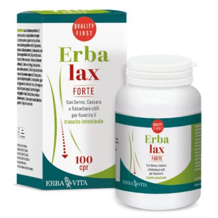 Erbalax Forte Erba Vita - Integratore alimentare per il benessere intestinale - 100 Compresse