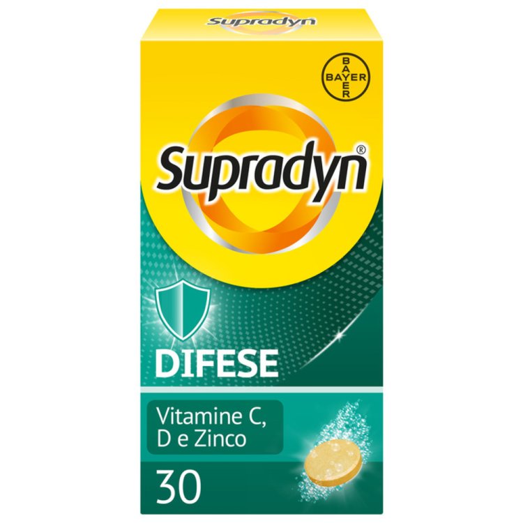 Supradyn Difese - Integratore alimentare per supportare il sistema immunitario - 30 compresse effervescenti