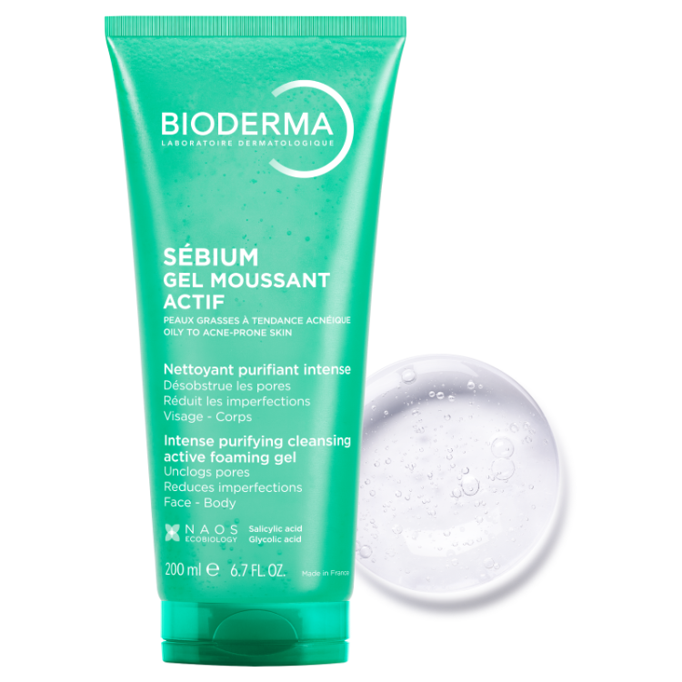 Bioderma Sebium Gel Moussant Actif - Detergente intensamente purificante per pelle grassa e acneica - 200 ml Bioderma Sebium Gel Moussant Actif - Detergente intensamente purificante per pelle grassa e acneica - 200 ml