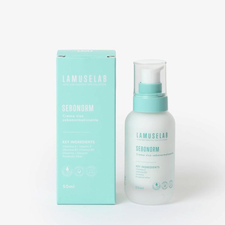 LamuseLab Sebonorm Crema Viso Sebonormalizzante Seboregolatrice Idratante 50ml
