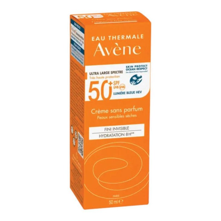 Avene Solare Crema SPF50+ Senza Profumo - Crema solare viso effetto invisibile per pelle sensibile - 50 ml